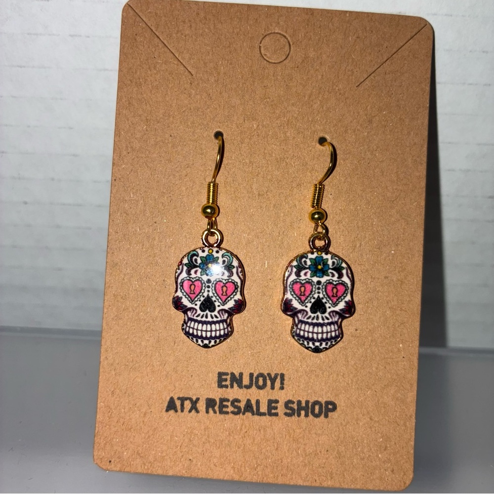 Colorful Skull Dangle Earrings